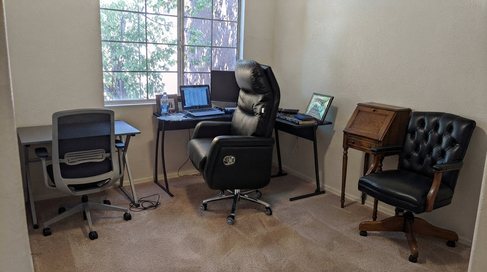 Premium leather ergonomic office chair comparison in modern home office