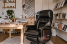  ROCTRY Ellis luxury genuine leather electric office chair in a modern executive office