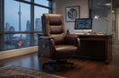 premium leather executive office chair in modern home office workspace