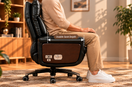 Office chair seat depth guide showing the Ellis executive chair and seat depth measurement