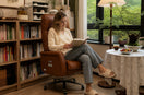 Best ergonomic office chairs of 2026 - ROCTRY Ellis Leather Executive Chair in a modern home office