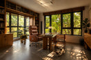Roctry Otto Leather Executive Chair Matching retro study room scene