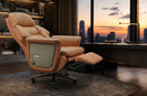 Executive professional using ROCTRY Ellis chair for productivity and relaxation